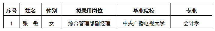 嘉來建工公司公開招聘綜合部副經理擬錄用人選公示