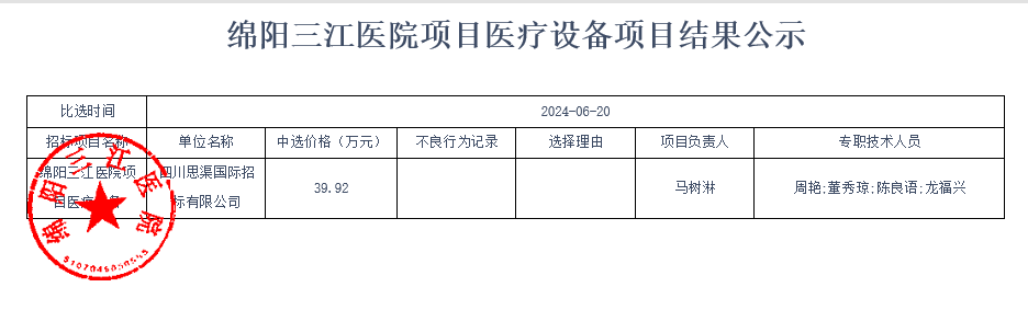 結(jié)果公示（蓋章）